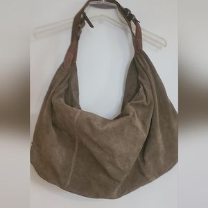 Vintage All Saints Olive green Suede/leather Shoulder Handbag